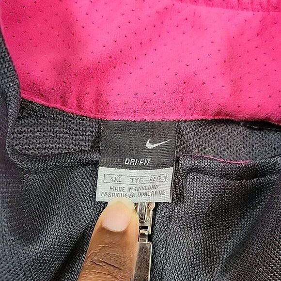 Nike Flight Sweatshirt Mens 2XL Gray Pink Dri Fit Quarter Zip Knit Pullover - Picture 2 of 8